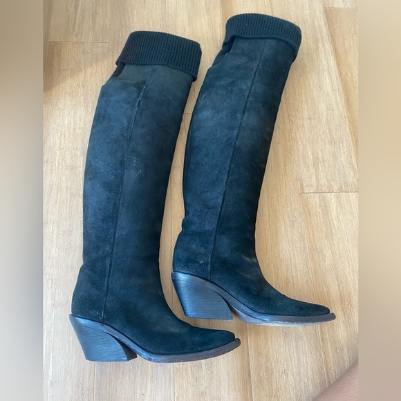 \Givenchy Tall black over the knee suede wester style boot - Picture 7 of 7